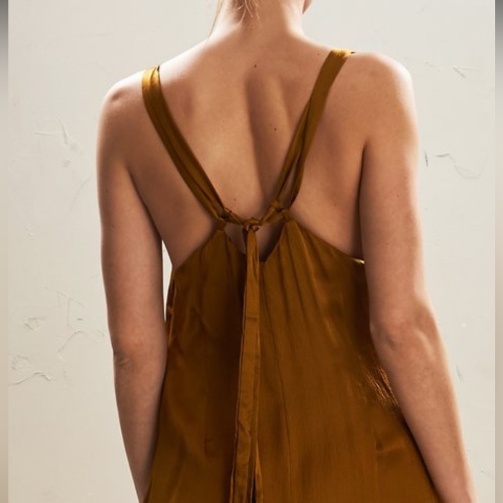 The Great Eros® Silk Odna Tie-Back Jumpsuit Brass color - Picture 3 of 15